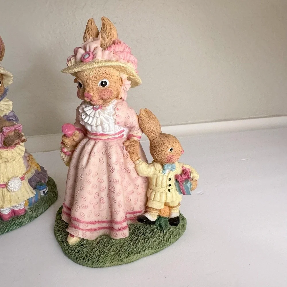 Easter Figurines- The Victorian Collection- Cottage Core. Vintage. 1995 Set Of 2